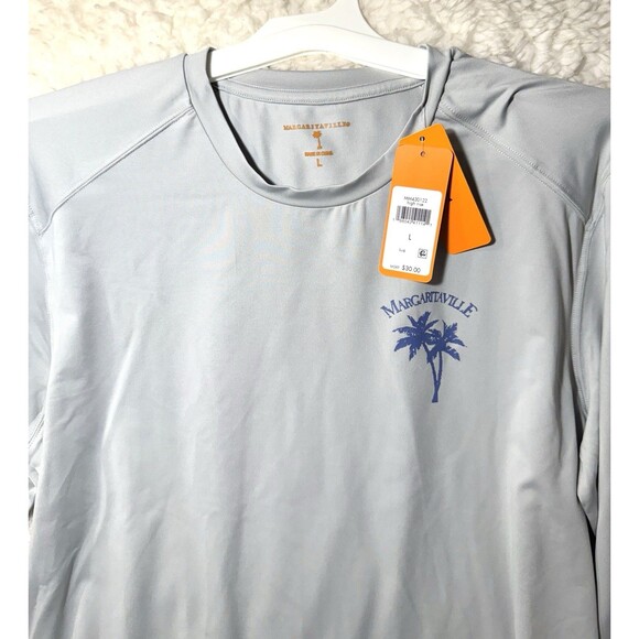 Margaritaville UPF 50 Water Resistant Moisture Wicking Long Sleeve Shirt Gray L - Picture 3 of 4